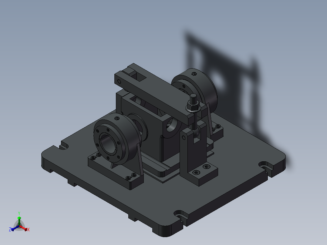 减速器箱体镗孔夹具设计正等轴测图