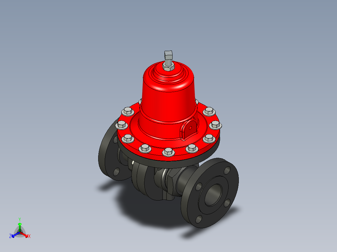 管道手动球阀-水管开关阀-手动阀门Jordan Valve-50-150-FE-DEFAULT正等轴测图