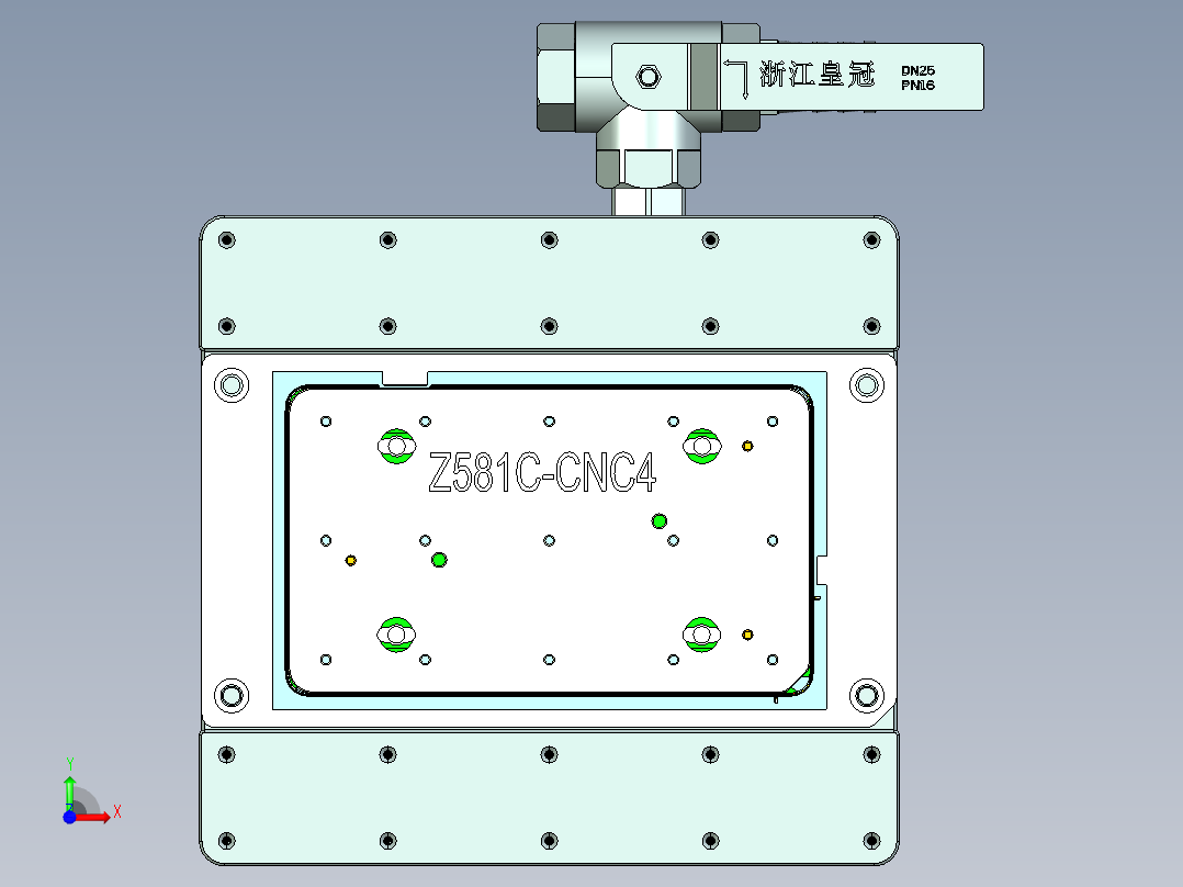 Z581C-笔记本CNC工装夹具三维模型CNC4-0911前视图
