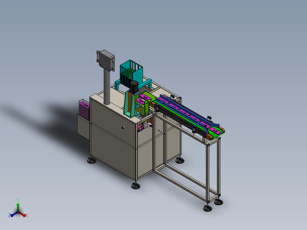 产品自动套袋机sw18可编辑正等轴测图