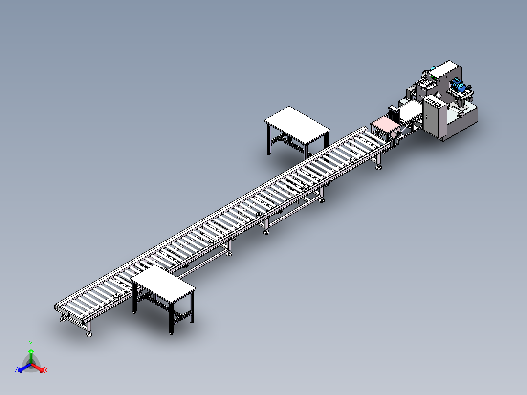 三合板自动压合成型生产线sw17正等轴测图