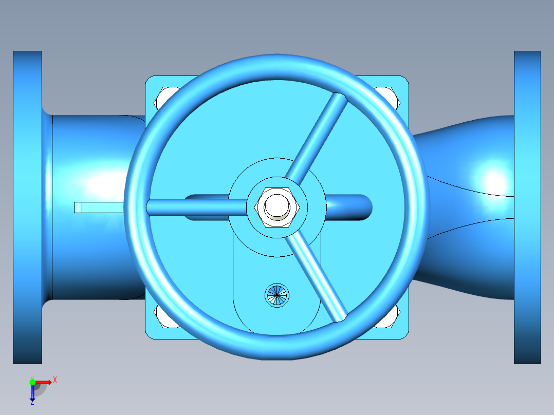 船用铸钢截止（止回）阀DN150-PN16俯视图
