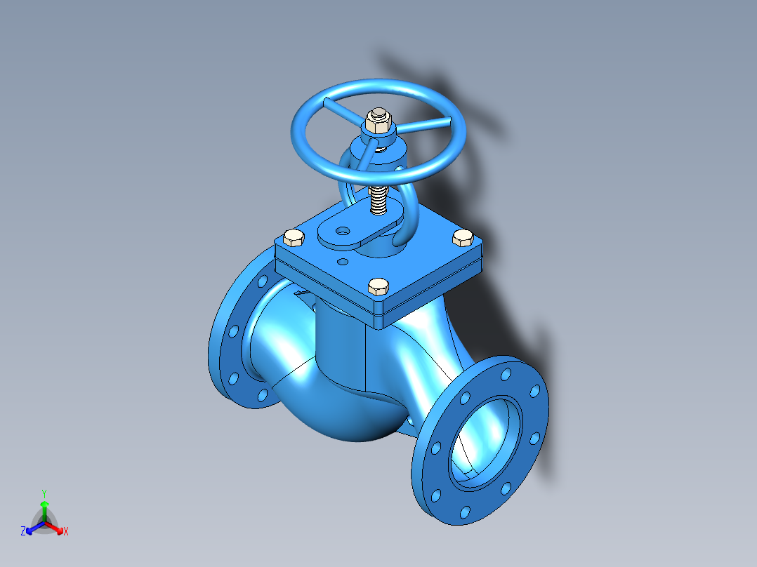 船用铸钢截止（止回）阀DN150-PN16正等轴测图