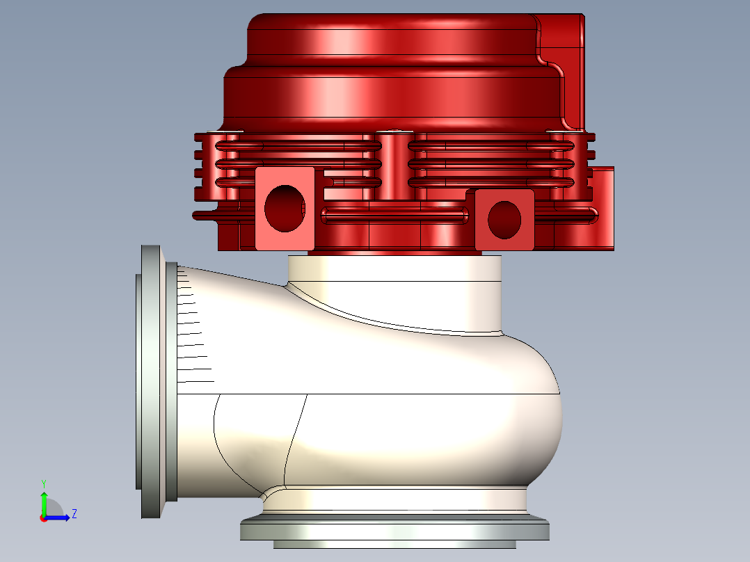 B2005134-38 毫米 MV-S 废气涡轮增压器尾端左视图