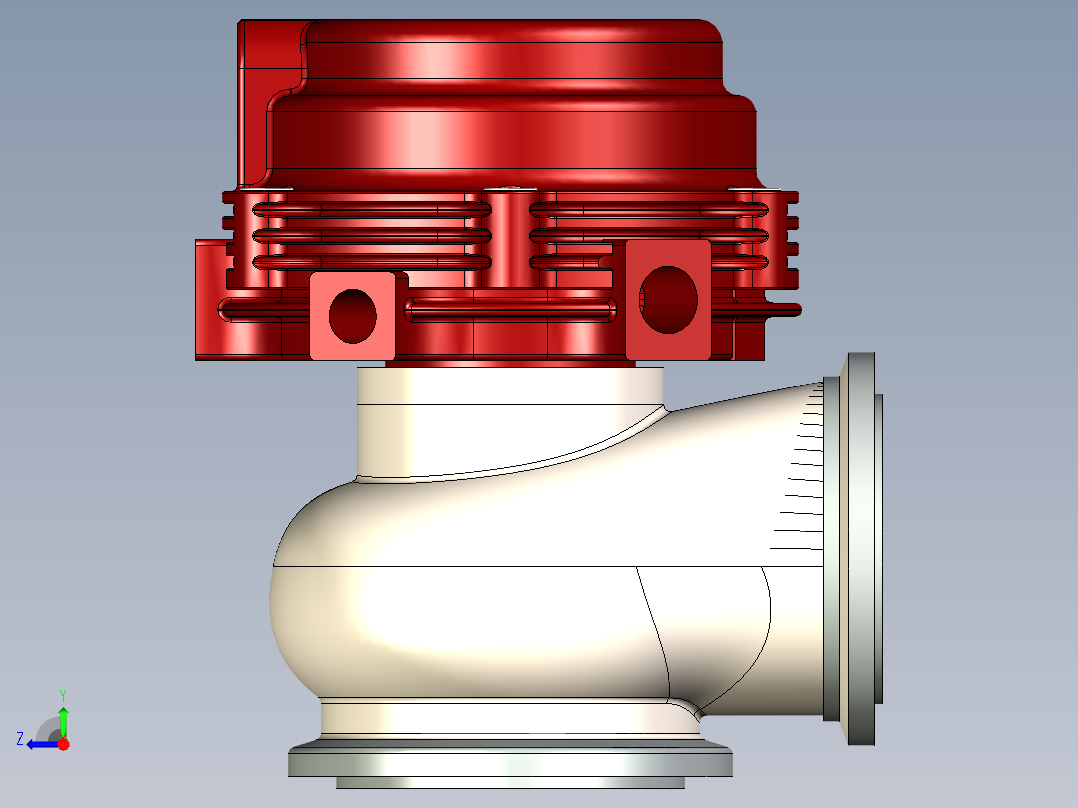 B2005134-38 毫米 MV-S 废气涡轮增压器尾端右视图