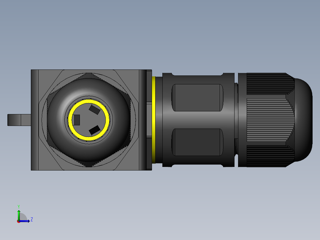 M684-T 无螺丝防水连接器 IP68左视图