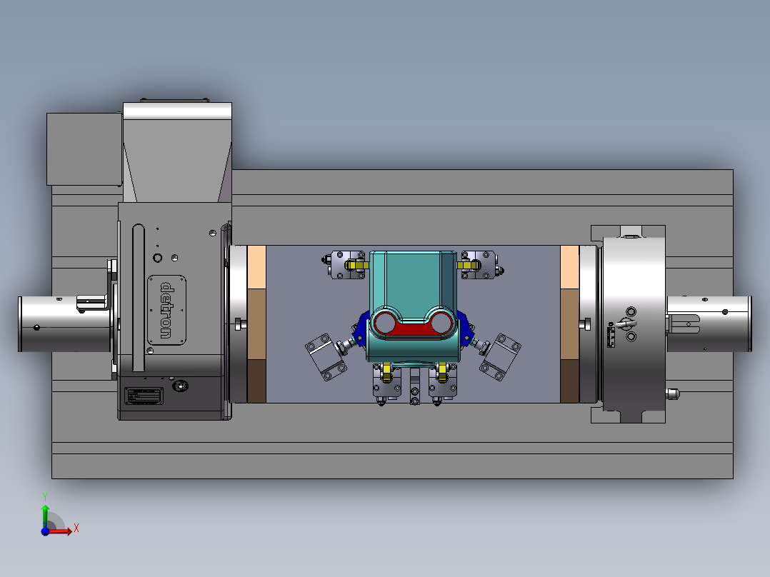 电机安装座四轴开粗夹具前视图