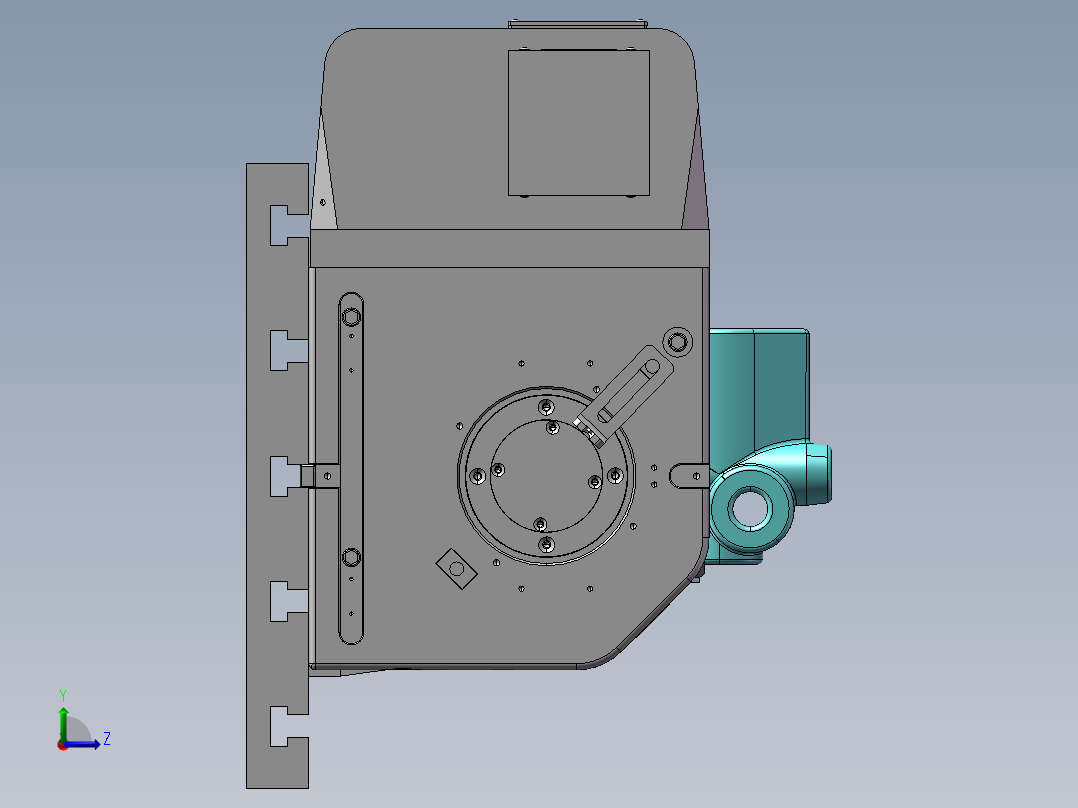 电机安装座四轴开粗夹具左视图