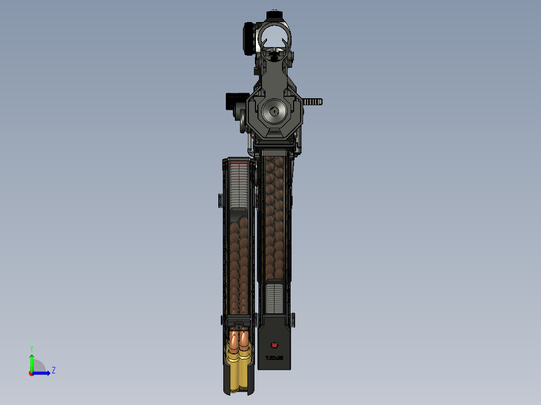 手枪左轮冲锋枪老式狙击步枪设计3D图纸akm-2020-short STP左视图