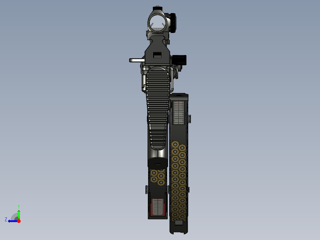 手枪左轮冲锋枪老式狙击步枪设计3D图纸akm-2020-short STP右视图