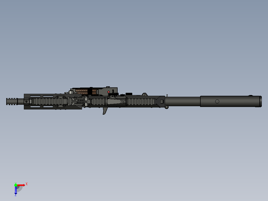 手枪左轮冲锋枪老式狙击步枪设计3D图纸akm-2020-short STP俯视图