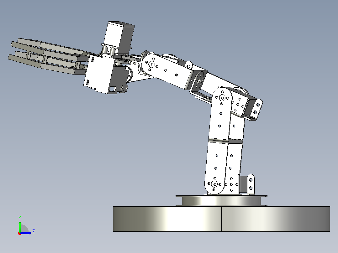 教育机器人的机械臂左视图