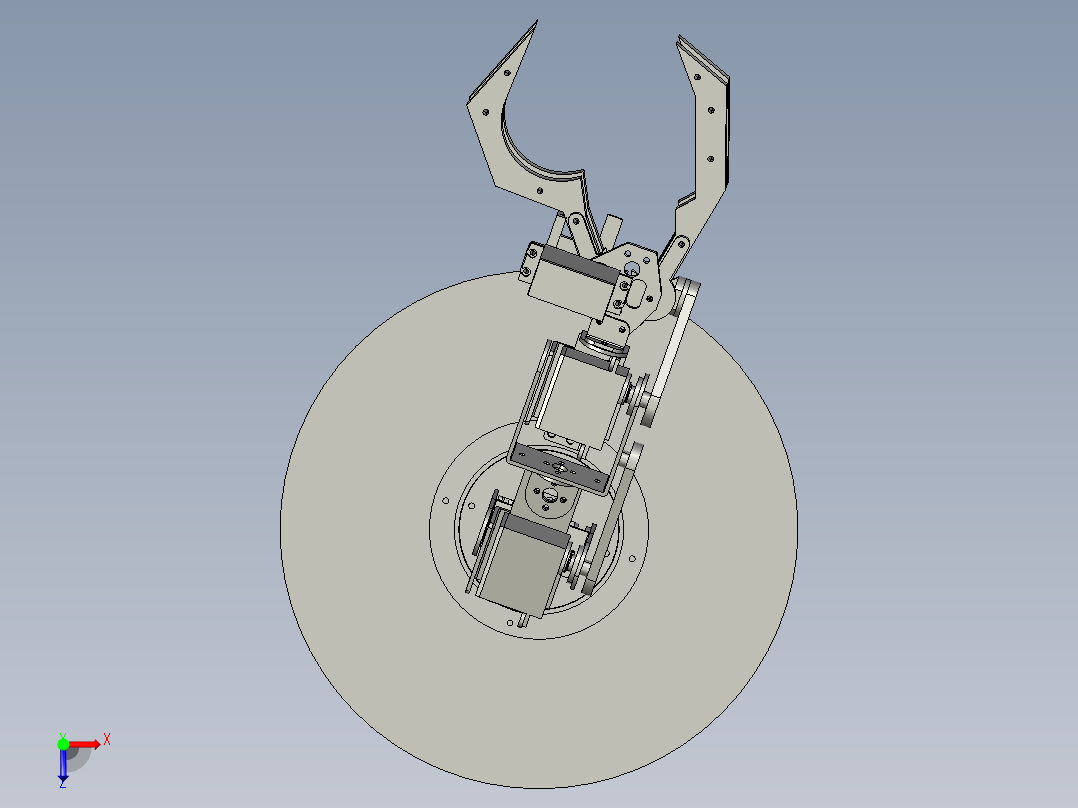 教育机器人的机械臂俯视图