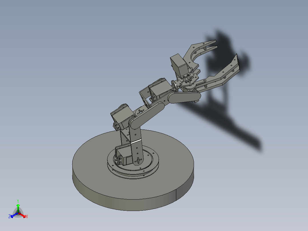 教育机器人的机械臂正等轴测图