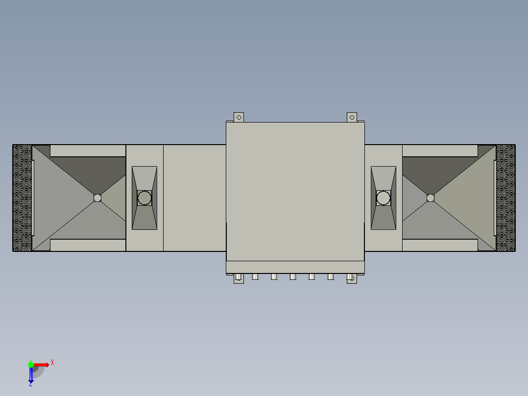 集装箱箱板喷砂打磨装置俯视图