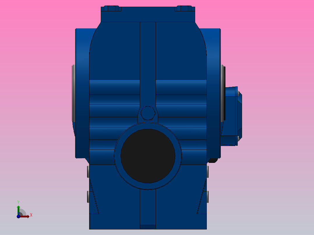 SA87空心轴安装斜齿-蜗轮蜗杆减速机SA87-YVE1.1-4P-166.43-M1-0°-B前视图