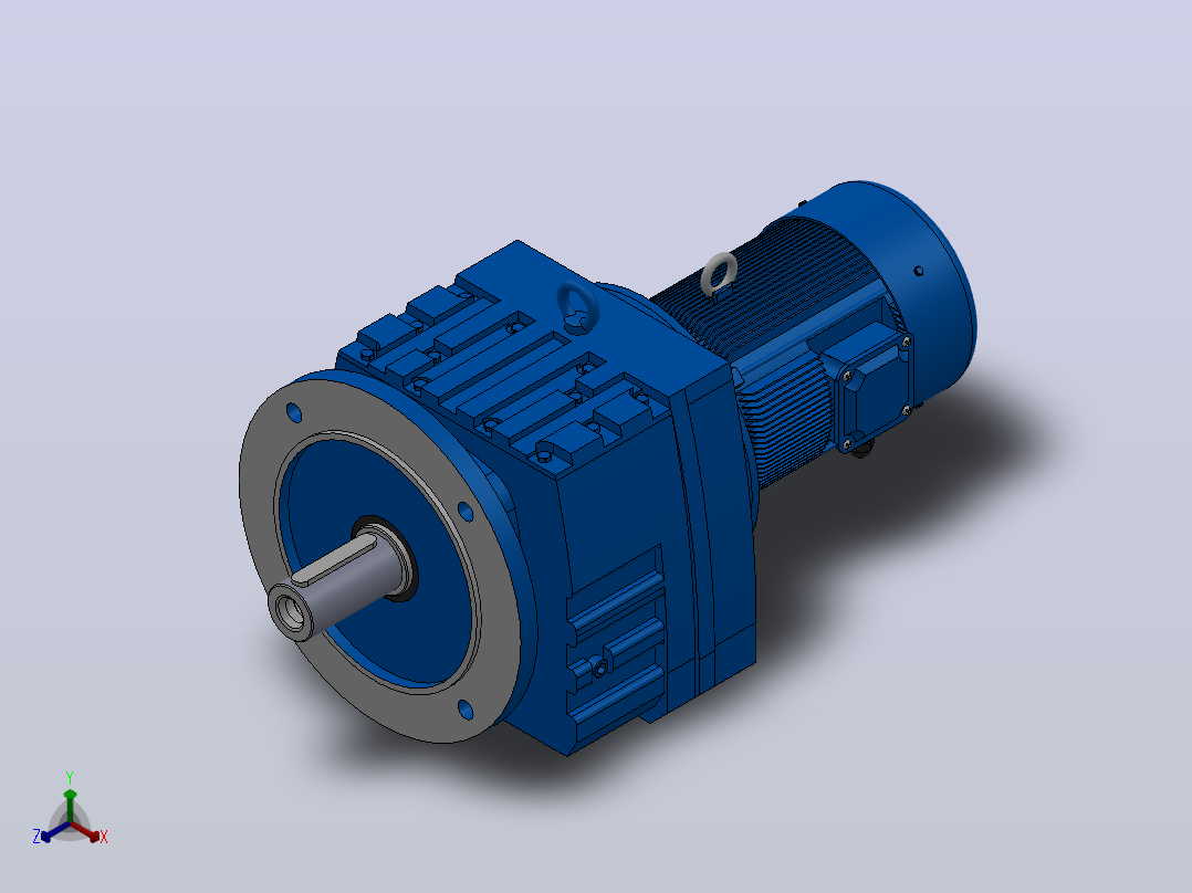 RF77法兰轴伸式安装斜齿轮减速机RF77-Y0.55-4P-80-M1-0°-Φ250主视图