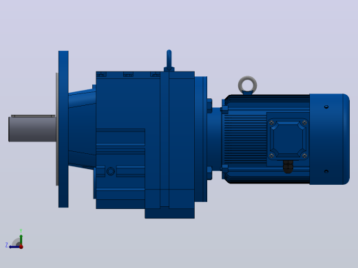 RF77法兰轴伸式安装斜齿轮减速机RF77-Y0.55-4P-80-M1-0°-Φ250右视缩略图