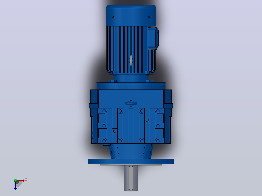 RF77法兰轴伸式安装斜齿轮减速机RF77-Y0.55-4P-80-M1-0°-Φ250俯视图