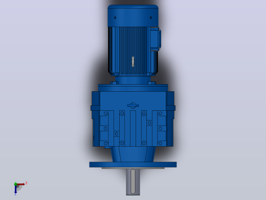RF77法兰轴伸式安装斜齿轮减速机RF77-Y0.55-4P-80-M1-0°-Φ250俯视缩略图