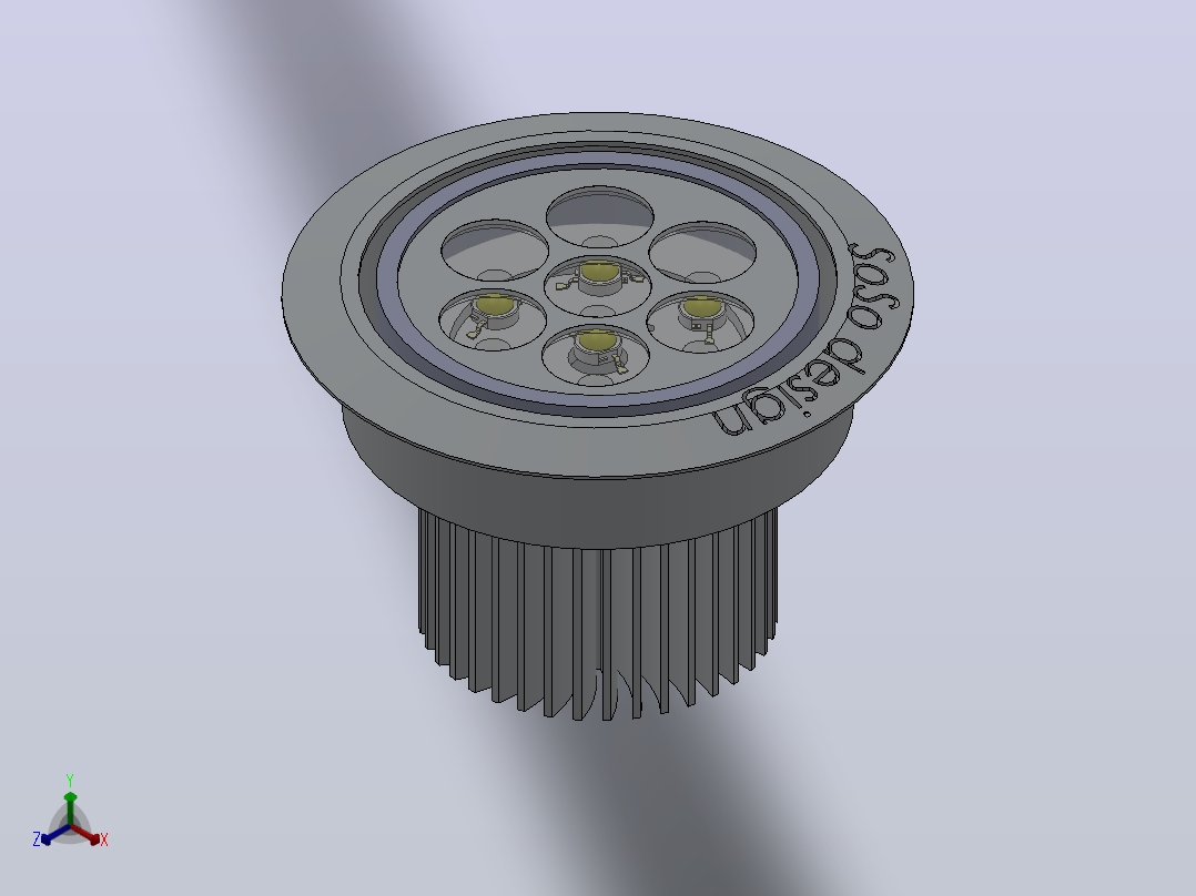 LED 灯 7 瓦正等轴测图