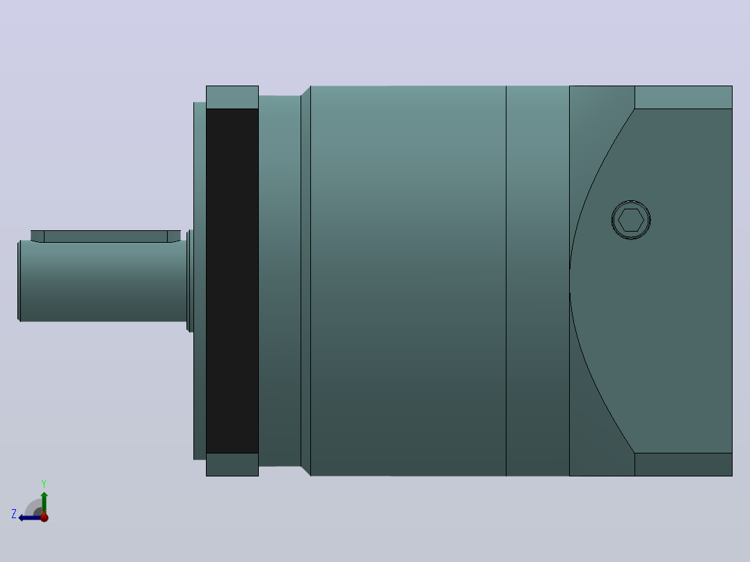 PLF120转90(孔输出)精密行星减速机[PLF120-4-S2-P2-25]右视图