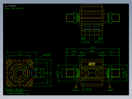 治具气缸2D-JDD50x5-B-S