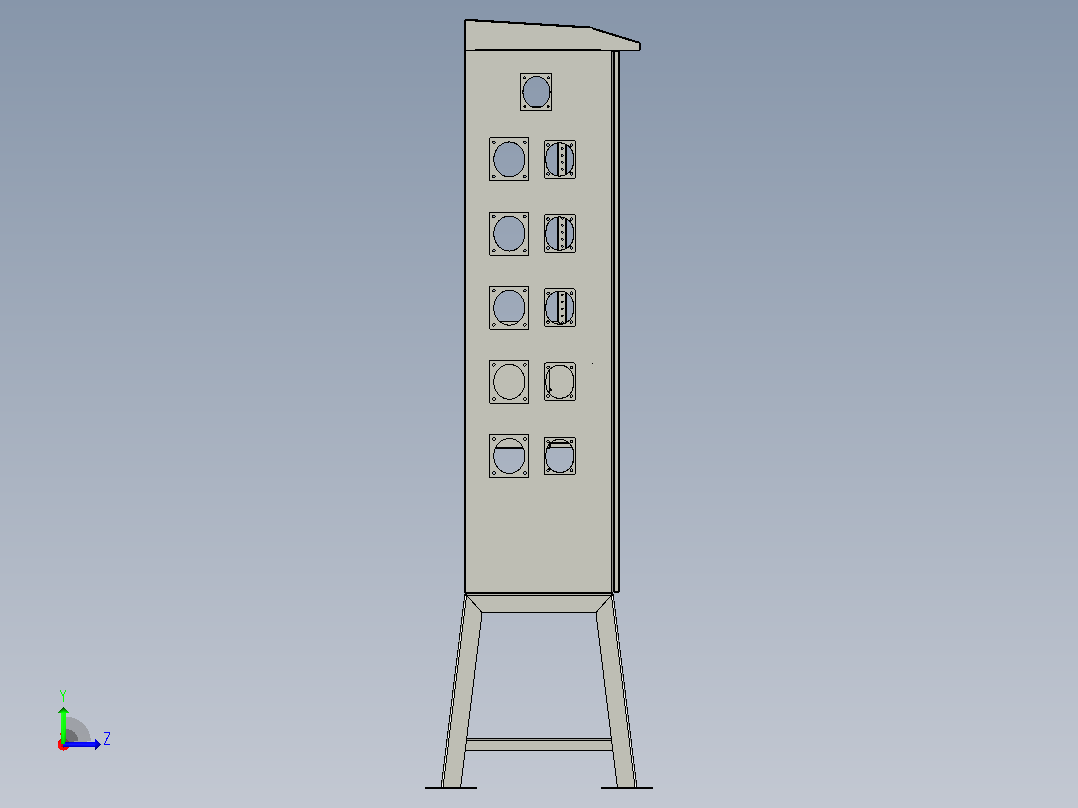 1400x800x400 Socket Panel户外电柜左视图