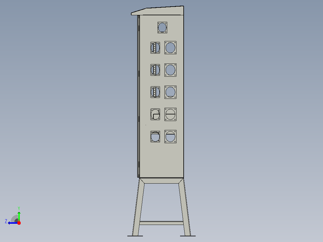 1400x800x400 Socket Panel户外电柜右视图