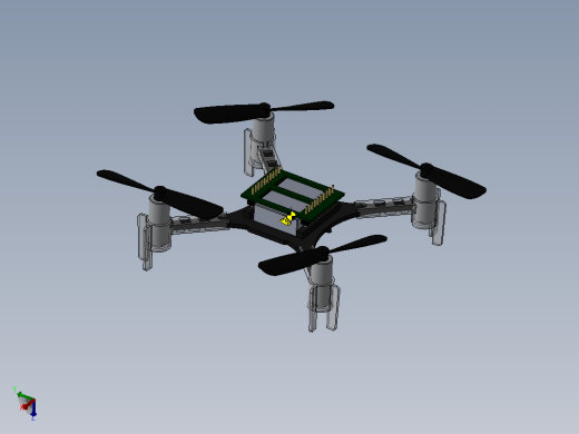 Crazyflie简易四轴无人机简易模型3D图纸+Solidworks设计主视缩略图