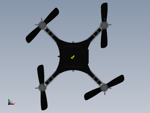 Crazyflie简易四轴无人机简易模型3D图纸+Solidworks设计前视缩略图