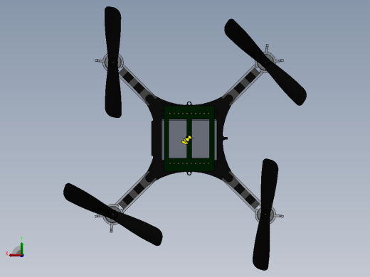 Crazyflie简易四轴无人机简易模型3D图纸+Solidworks设计后视缩略图