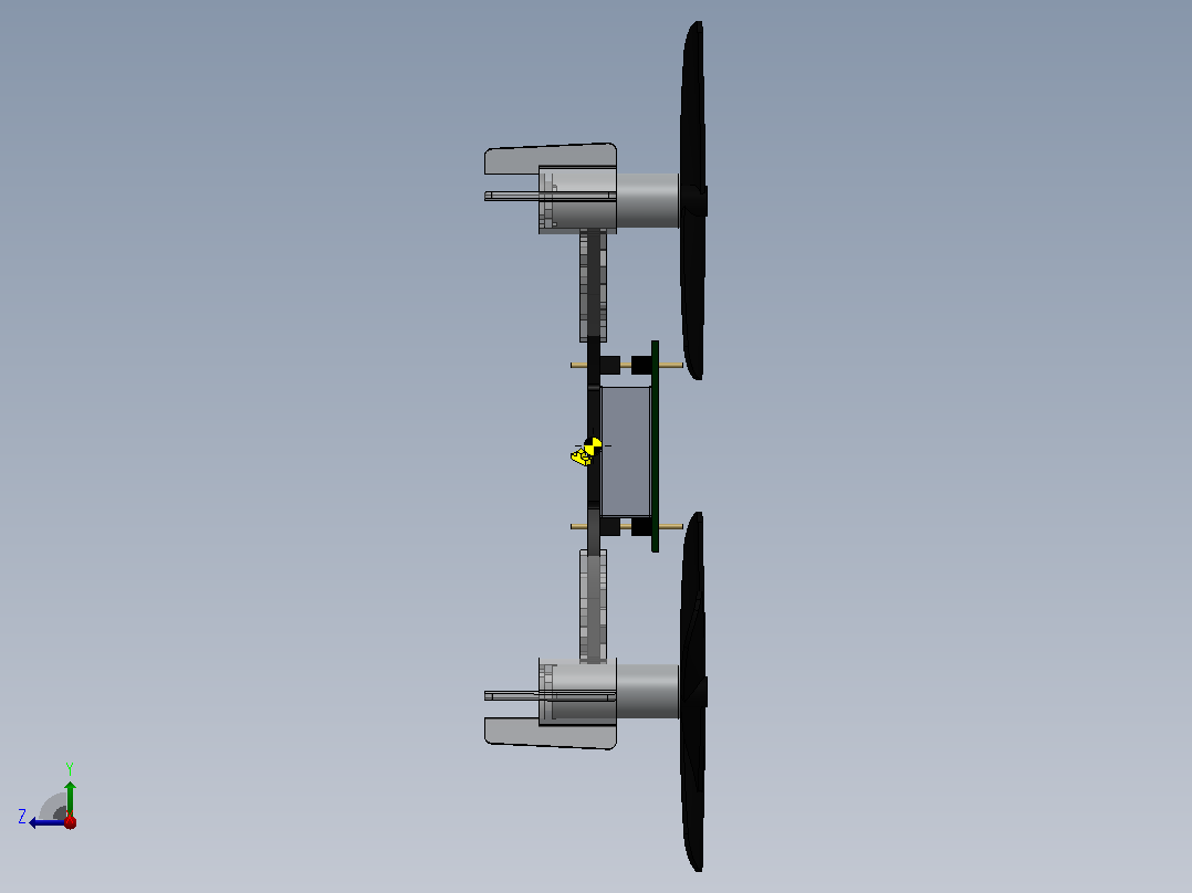 Crazyflie简易四轴无人机简易模型3D图纸+Solidworks设计右视图