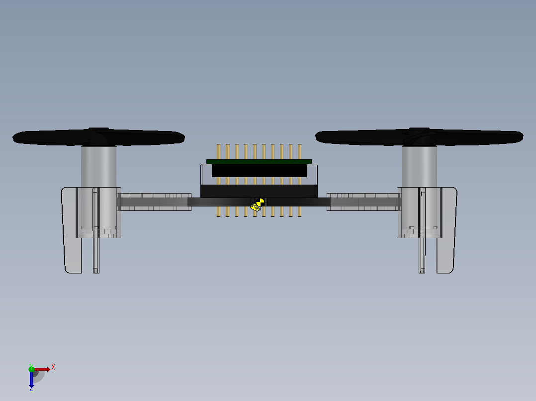 Crazyflie简易四轴无人机简易模型3D图纸+Solidworks设计俯视图