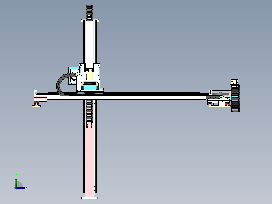 三轴桁架机械手 sw16（可编辑）左视图