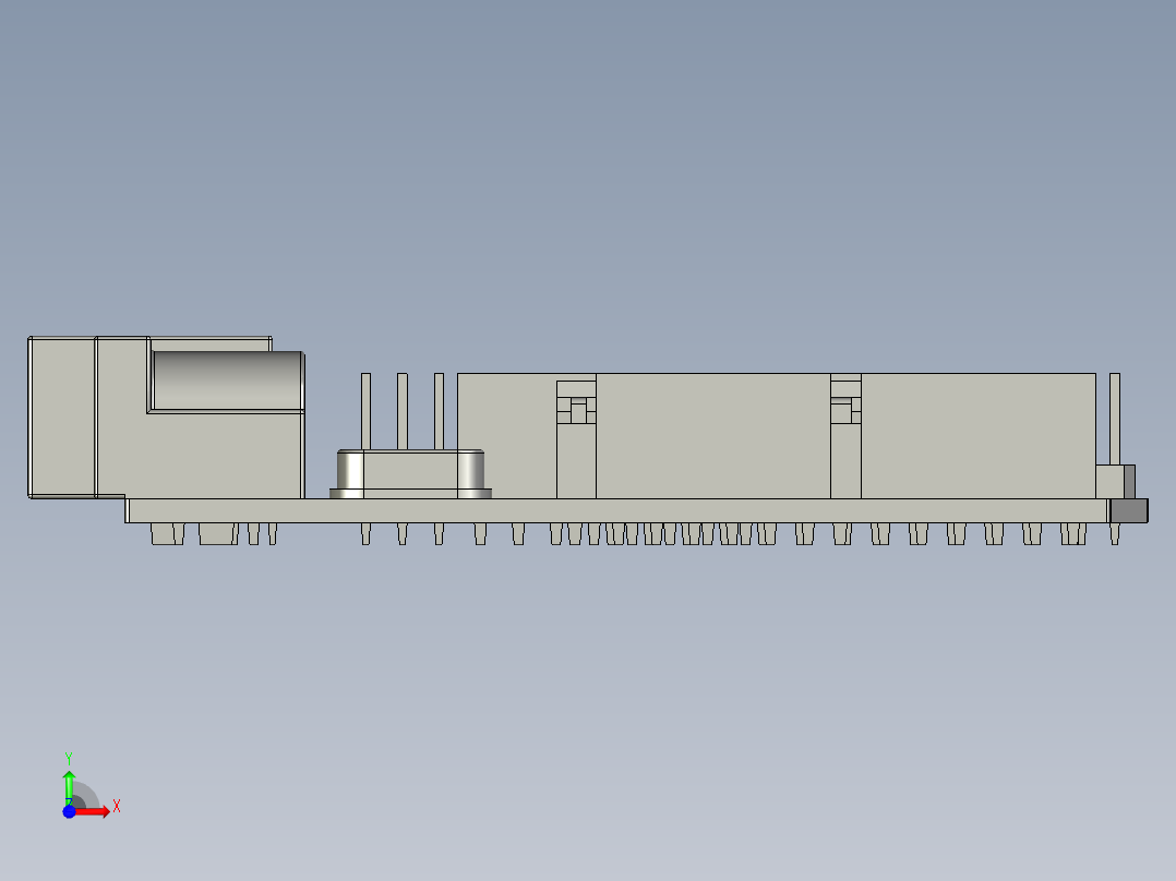 solidworks arduino-uno板前视图
