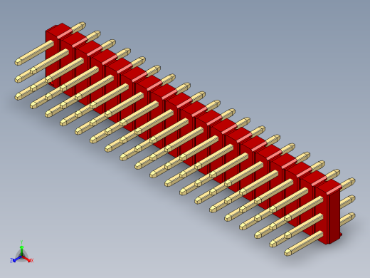 彩色公头100mil（2.54mm）系列-DS1021_red_3x19p_100mil_Type1_rev1.0