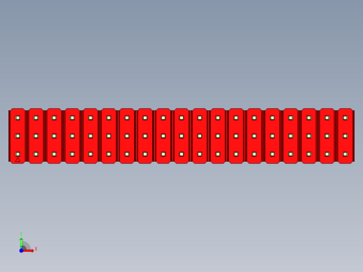 彩色公头100mil（2.54mm）系列-DS1021_red_3x19p_100mil_Type1_rev1.0前视缩略图