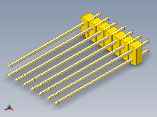 彩色公头100mil（2.54mm）系列-DS1021_yellow_2x07p_100mil_Type43_rev1.0