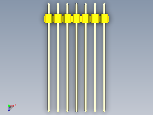彩色公头100mil（2.54mm）系列-DS1021_yellow_2x07p_100mil_Type43_rev1.0俯视缩略图