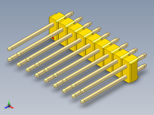 彩色公头100mil（2.54mm）系列-DS1021_yellow_2x09p_100mil_Type5_rev1.0