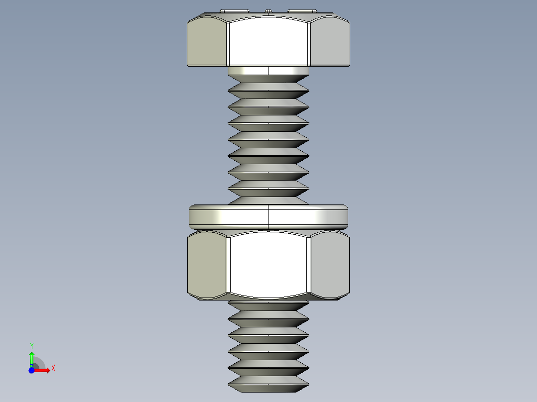 紧固件-IGES 0.2500 Hex Bolt-02前视图