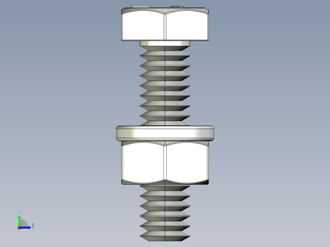 紧固件-IGES 0.2500 Hex Bolt-02左视图
