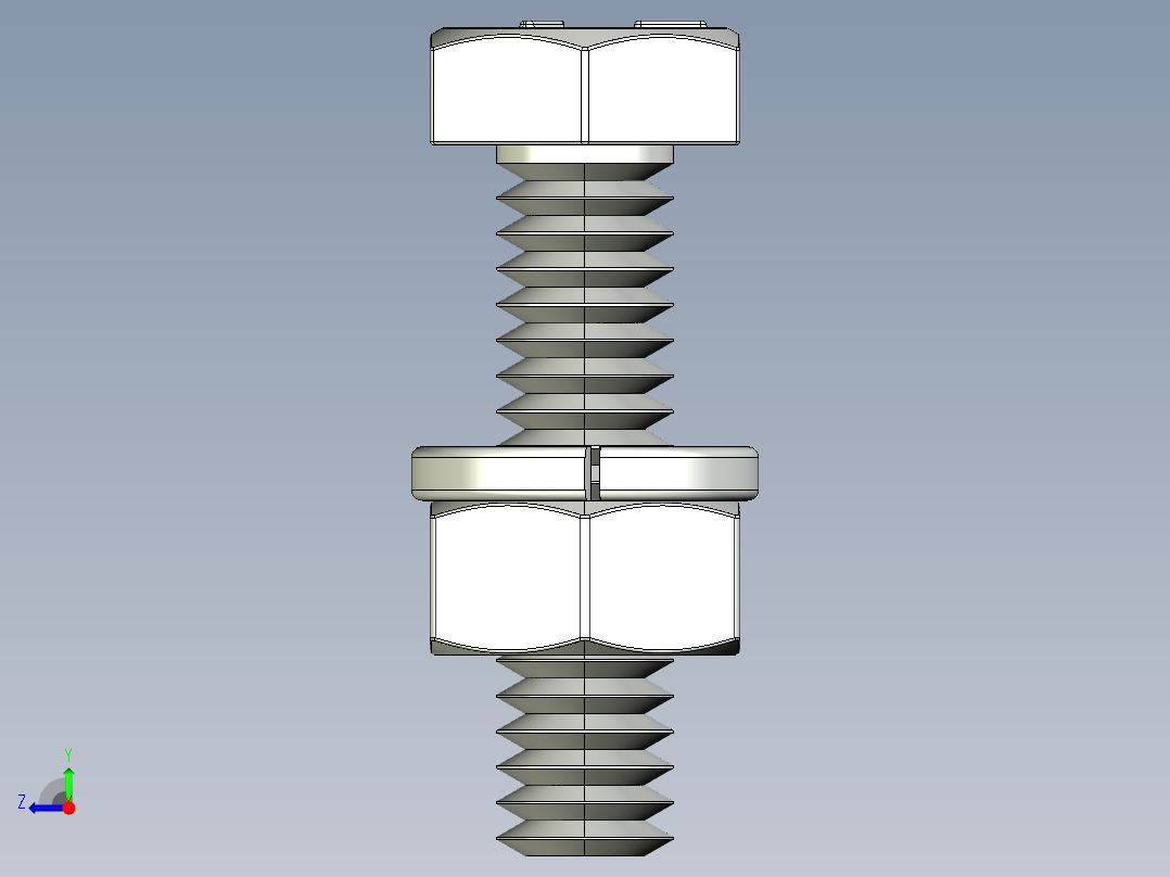 紧固件-IGES 0.2500 Hex Bolt-02右视图