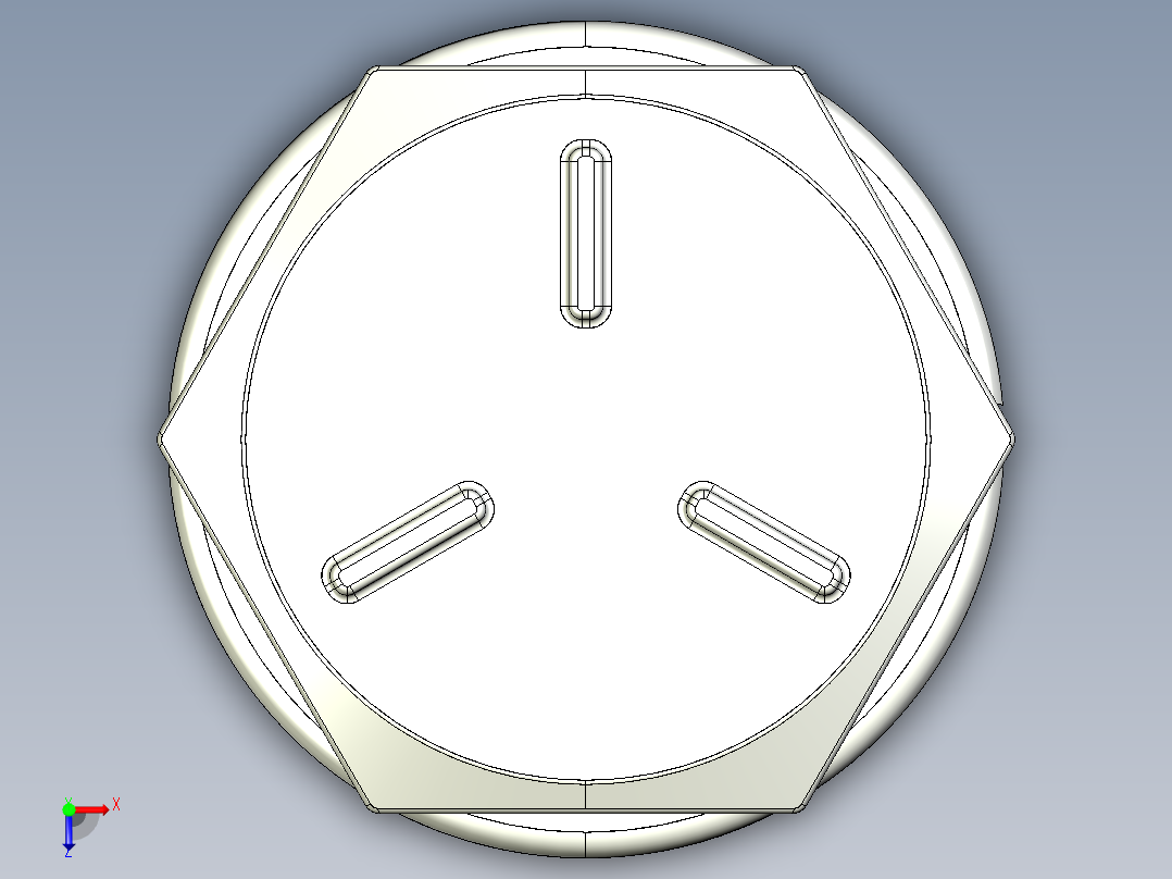 紧固件-IGES 0.2500 Hex Bolt-02俯视图