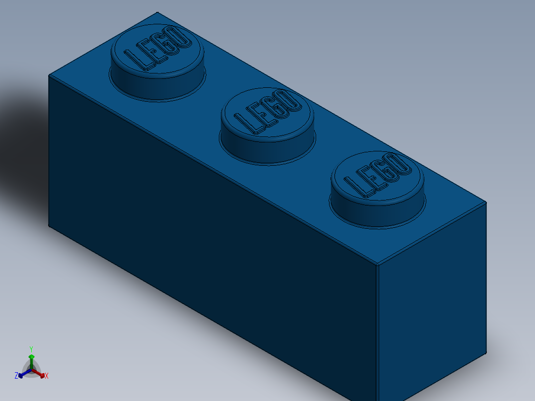 乐高套装 4421基本积木-362223 Bright Blue Brick 1 x 3.SLDPRT