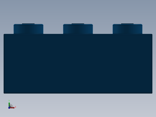 乐高套装 4421基本积木-362223 Bright Blue Brick 1 x 3.SLDPRT前视缩略图