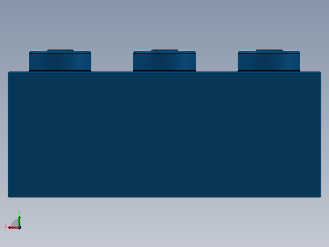 乐高套装 4421基本积木-362223 Bright Blue Brick 1 x 3.SLDPRT后视图