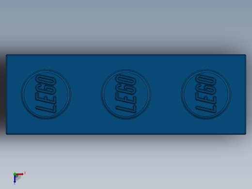 乐高套装 4421基本积木-362223 Bright Blue Brick 1 x 3.SLDPRT俯视缩略图