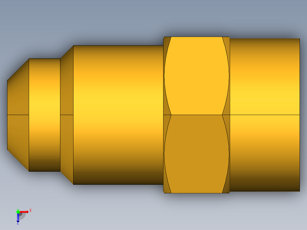 扩口式工业通用硬管接头Female Connector 46F-5-2俯视图